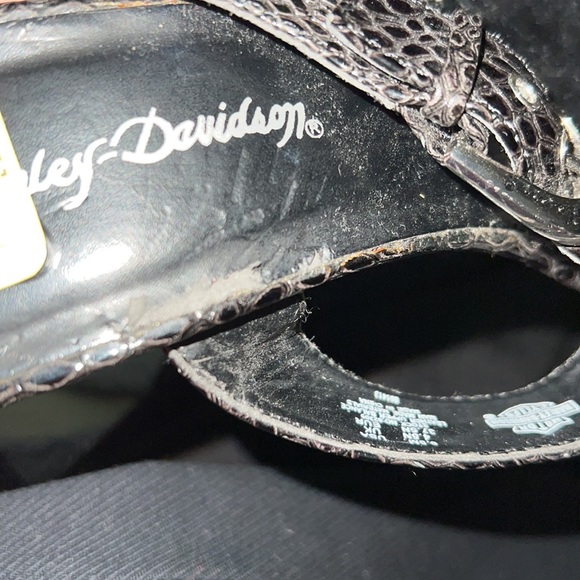 Harley Davidson Black Sandal Heels Size 6.5M - Picture 2 of 6